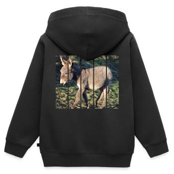 Donkey - Kids Premium Organic Zip-up Hoodie - black - Back - AI Model Kid Male (0cm)