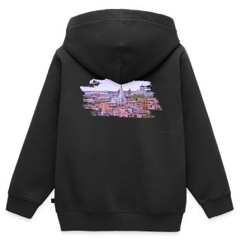 Roma Rome Rom - Kinder Premium Organic Zip Hoodie - Schwarz - Hinten - AI Model Kid Male (0cm)