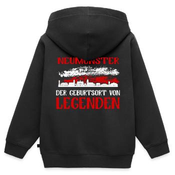Neumünster Der Geburtsort Von Legenden - Kinder Premium Organic Zip Hoodie - Schwarz - Hinten - AI Model Kid Male (0cm)