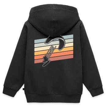 Kitesurfer Kiteboard Kitesurfen Kitesurf - Kinder Premium Organic Zip Hoodie - Schwarz - Hinten - AI Model Kid Male (0cm)