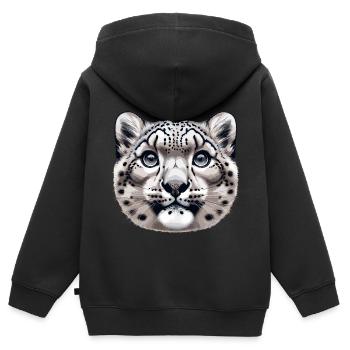 Snow Leopard Leopard White Leopard - Kids Premium Organic Zip-up Hoodie - black - Back - AI Model Kid Male (0cm)