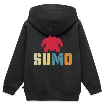 Sumo - Sweat Premium à capuche zippé enfant bio - noir - Dos - AI Model Kid Male (0cm)