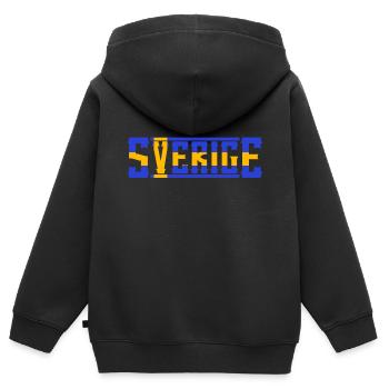 sverige - Sweat Premium à capuche zippé enfant bio - noir - Dos - AI Model Kid Male (0cm)