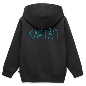 Kapitän - Kinder Premium Organic Zip Hoodie - Schwarz - Hinten - AI Model Kid Male (0cm)