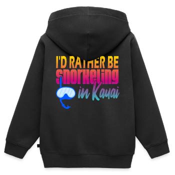 Kauai Schnorcheln - Kinder Premium Organic Zip Hoodie - Schwarz - Hinten - AI Model Kid Male (0cm)