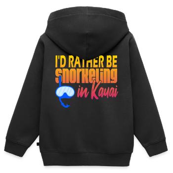 Kauai Schnorcheln - Kinder Premium Organic Zip Hoodie - Schwarz - Hinten - AI Model Kid Male (0cm)