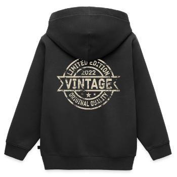 2022 Geboren Geburtstag Geburtsjahr Vintage - Kinder Premium Organic Zip Hoodie - Schwarz - Hinten - AI Model Kid Male (0cm)