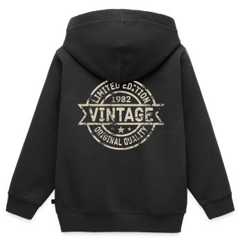 1982 Geboren Geburtstag Geburtsjahr Vintage - Kinder Premium Organic Zip Hoodie - Schwarz - Hinten - AI Model Kid Male (0cm)