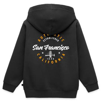 San Francisco Souvenir - Kids Premium Organic Zip-up Hoodie - black - Back - AI Model Kid Male (0cm)