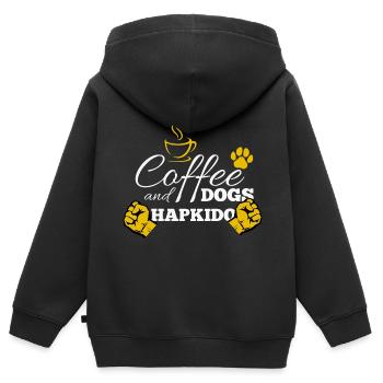 Hapkido-Kampfkunst-Geschenk - Kinder Premium Organic Zip Hoodie - Schwarz - Hinten - AI Model Kid Male (0cm)