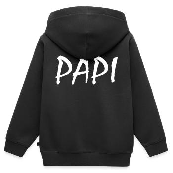 Papi - Sweat Premium à capuche zippé enfant bio - noir - Dos - AI Model Kid Male (0cm)