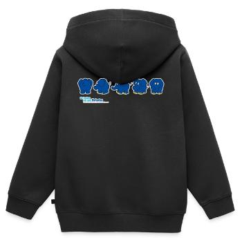 Der Elefant - Drehung - Kinder Premium Organic Zip Hoodie - Schwarz - Hinten - AI Model Kid Male (0cm)
