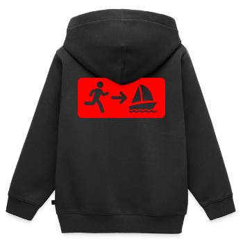 marin - Sweat Premium à capuche zippé enfant bio - noir - Dos - AI Model Kid Male (0cm)