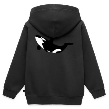 Orca - Kinder Premium Organic Zip Hoodie - Schwarz - Hinten - AI Model Kid Male (0cm)