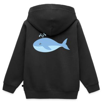 wal - Kinder Premium Organic Zip Hoodie - Schwarz - Hinten - AI Model Kid Male (0cm)