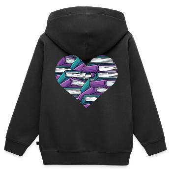 Lesen - Kinder Premium Organic Zip Hoodie - Schwarz - Hinten - AI Model Kid Male (0cm)