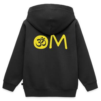 Om Chakra - Kinder Premium Organic Zip Hoodie - Schwarz - Hinten - AI Model Kid Male (0cm)