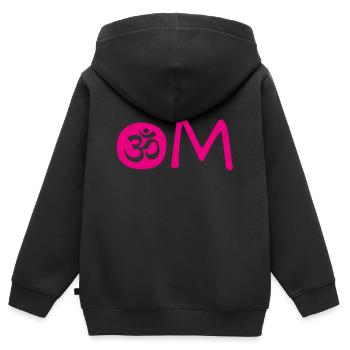 Om Yoga - Kinder Premium Organic Zip Hoodie - Schwarz - Hinten - AI Model Kid Male (0cm)