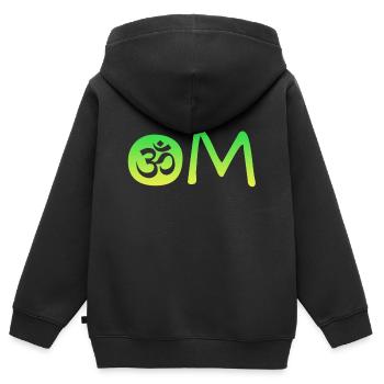 Om Yoga - Kinder Premium Organic Zip Hoodie - Schwarz - Hinten - AI Model Kid Male (0cm)