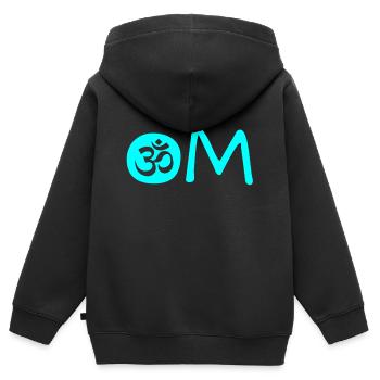 Om Chakra blau - Kinder Premium Organic Zip Hoodie - Schwarz - Hinten - AI Model Kid Male (0cm)