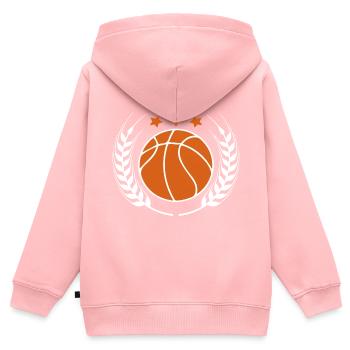 Joueurs de basket-ball - Sweat Premium à capuche zippé enfant bio - rose - Dos - AI Model Kid Female (0cm)