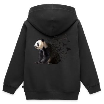 Panda - Kinder Premium Organic Zip Hoodie - Schwarz - Hinten - AI Model Kid Male (0cm)