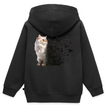 Persian Cat - Kids Premium Organic Zip-up Hoodie - black - Back - AI Model Kid Male (0cm)