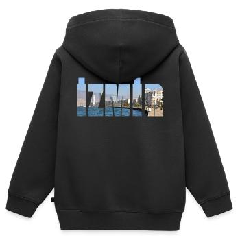 izmir stadt und meer - Kinder Premium Organic Zip Hoodie - Schwarz - Hinten - AI Model Kid Male (0cm)