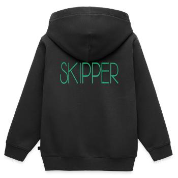Skipper - Kinder Premium Organic Zip Hoodie - Schwarz - Hinten - AI Model Kid Male (0cm)