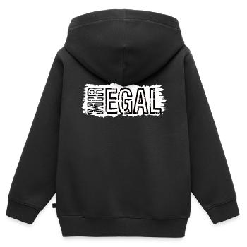 MIR EGAL - Kinder Premium Organic Zip Hoodie - Schwarz - Hinten - AI Model Kid Male (0cm)