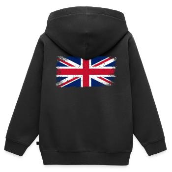 Großbritannien Flagge - Kinder Premium Organic Zip Hoodie - Schwarz - Hinten - AI Model Kid Male (0cm)