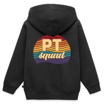 Physiotherapie - Kinder Premium Organic Zip Hoodie - Schwarz - Hinten - AI Model Kid Male (0cm)