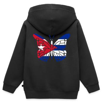 Cuba Drapeau Cuba Cadeau National La Havane - Sweat Premium à capuche zippé enfant bio - noir - Dos - AI Model Kid Male (0cm)