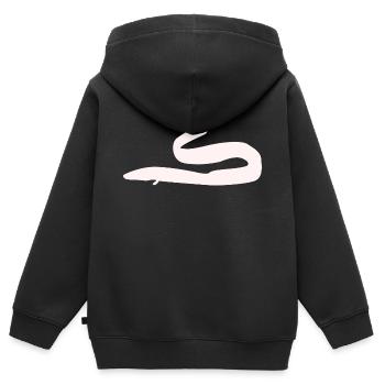 Aal weiss - Kinder Premium Organic Zip Hoodie - Schwarz - Hinten - AI Model Kid Male (0cm)