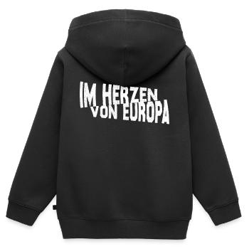 Im Herzen von Europa - Kinder Premium Organic Zip Hoodie - Schwarz - Hinten - AI Model Kid Male (0cm)