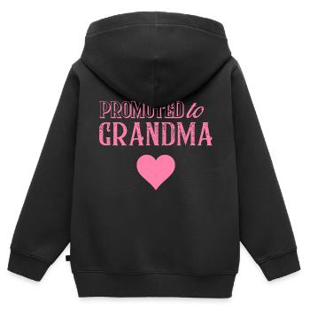 Grand-mère transporte grand-mère à grand-mère - Sweat Premium à capuche zippé enfant bio - noir - Dos - AI Model Kid Male (0cm)