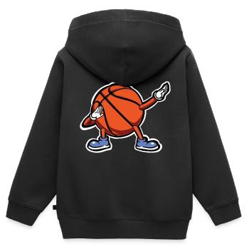 Basketball Basketballer - Kinder Premium Organic Zip Hoodie - Schwarz - Hinten - AI Model Kid Male (0cm)
