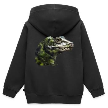 Salamander - Kinder Premium Organic Zip Hoodie - Schwarz - Hinten - AI Model Kid Male (0cm)