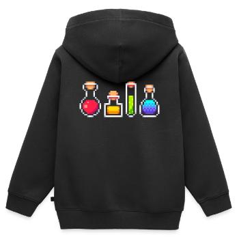 RPG Potions - Sweat Premium à capuche zippé enfant bio - noir - Dos - AI Model Kid Male (0cm)