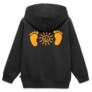 Kids Kinder - Kinder Premium Organic Zip Hoodie - Schwarz - Hinten - AI Model Kid Male (0cm)