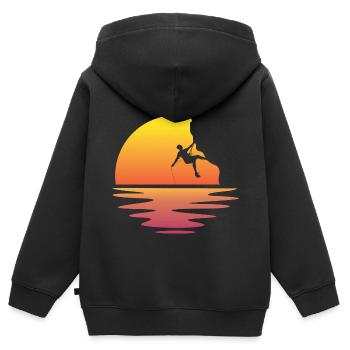 Felsklettern - Kinder Premium Organic Zip Hoodie - Schwarz - Hinten - AI Model Kid Male (0cm)