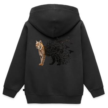 Luchs - Kinder Premium Organic Zip Hoodie - Schwarz - Hinten - AI Model Kid Male (0cm)