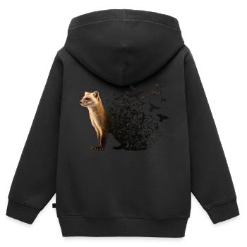 Martre - Sweat Premium à capuche zippé enfant bio - noir - Dos - AI Model Kid Male (0cm)