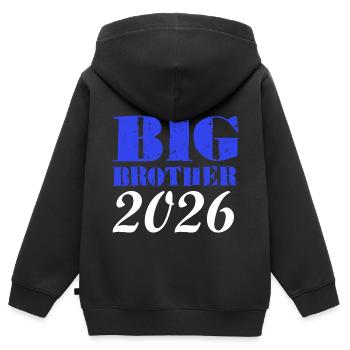 Annonce de Big Brother 2026 - Sweat Premium à capuche zippé enfant bio - noir - Dos - AI Model Kid Male (0cm)