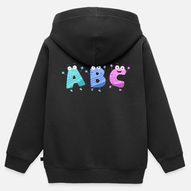 ABC l'alphabet dansant - Sweat Premium à capuche zippé enfant bio - noir