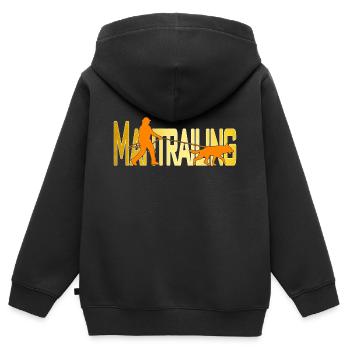 Mantrailing Orange/gold - Kinder Premium Organic Zip Hoodie - Schwarz - Hinten - AI Model Kid Male (0cm)