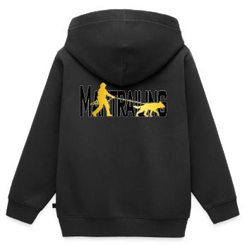 Mantrailing or / noir - Sweat Premium à capuche zippé enfant bio - noir - Dos - AI Model Kid Male (0cm)
