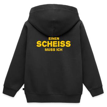 Einen Scheiß muss ich - Cooler Spruch - Scheiss - Kinder Premium Organic Zip Hoodie - Schwarz - Hinten - AI Model Kid Male (0cm)