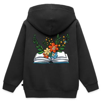Lesen - Kinder Premium Organic Zip Hoodie - Schwarz - Hinten - AI Model Kid Male (0cm)