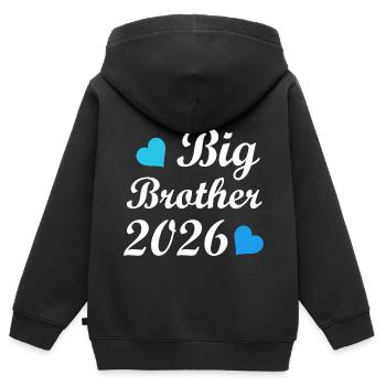 Annonce de Big Brother 2026 - Sweat Premium à capuche zippé enfant bio - noir - Dos - AI Model Kid Male (0cm)
